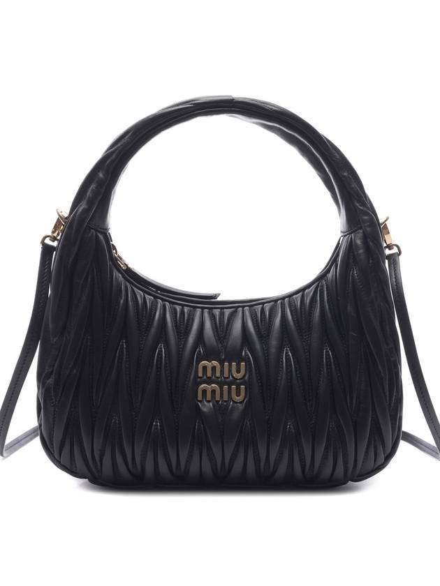 Wander Materasse Nappa Leather Shoulder Bag Black - MIU MIU - BALAAN 3