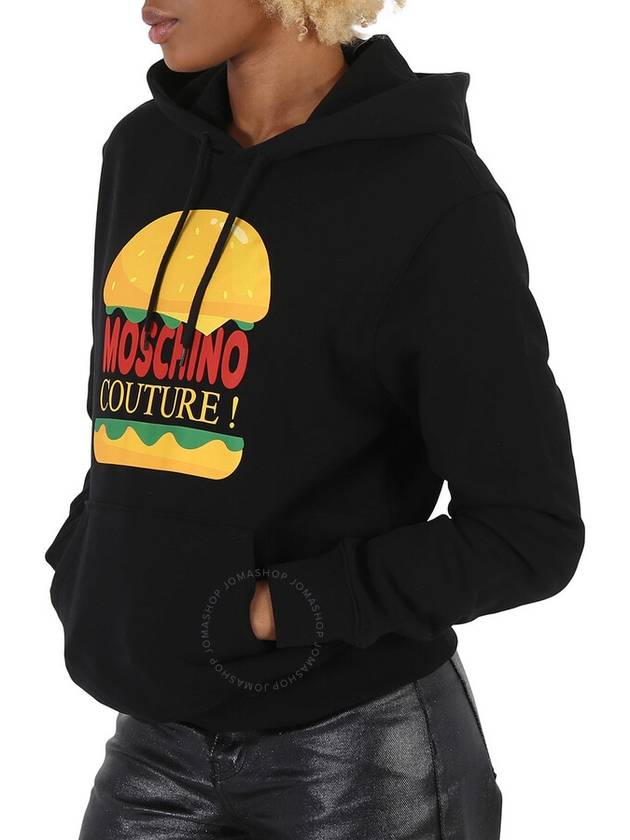 Hamburger Logo Hooded Top Black - MOSCHINO - BALAAN 3