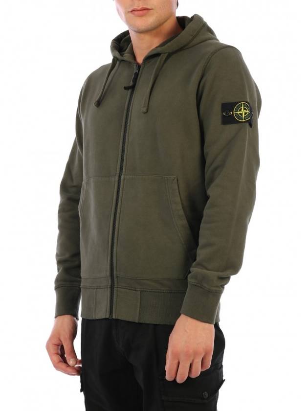 Wappen Logo Zip Up Hoodie Dark Green - STONE ISLAND - BALAAN 3