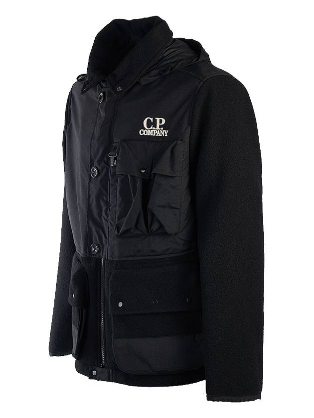 Duffel Mixed Goggle Hooded Jacket Black - CP COMPANY - BALAAN 3