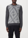 Crew Neck Alpaca Pullover Knit Top Grey - FENDI - BALAAN 2