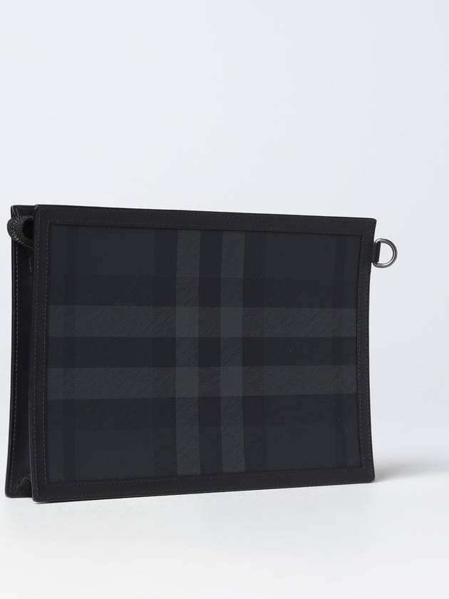 Check Small Logo Clutch Bag Black - BURBERRY - BALAAN 3