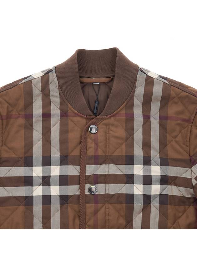 Check Stripe Quilted Bomber Jacket Brown - BURBERRY - BALAAN 4