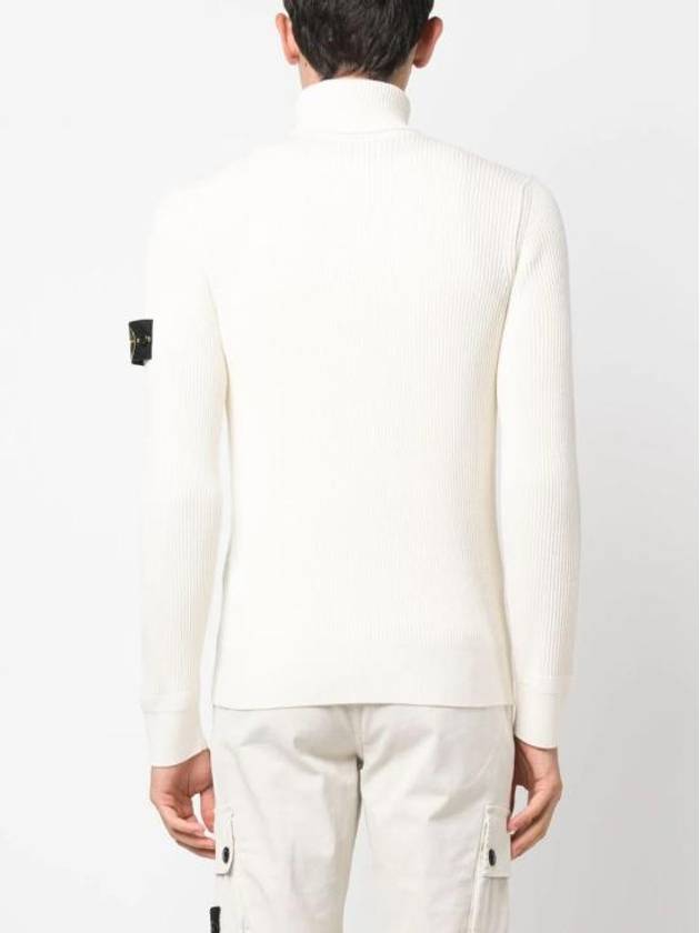 Men's Logo Patch Turtleneck White - STONE ISLAND - BALAAN 5