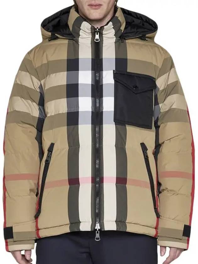 Check Reversible Hooded Padding Beige - BURBERRY - BALAAN 3