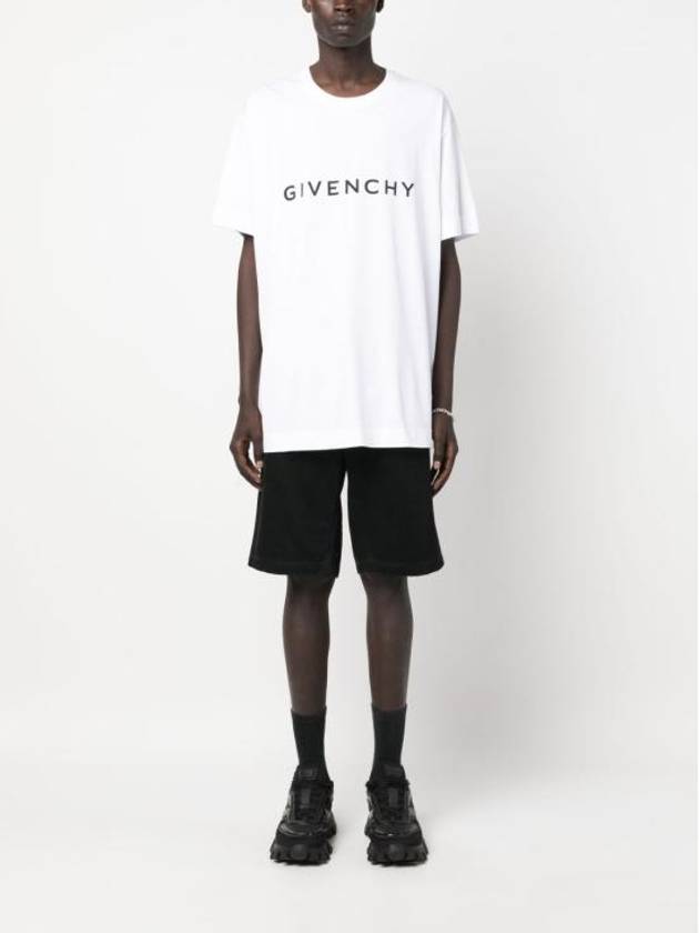 Logo Oversized Fit Cotton Short Sleeve T-Shirt White - GIVENCHY - BALAAN 3