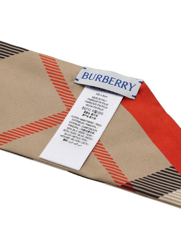 Check Red Hem Silk Scarf Beige - BURBERRY - BALAAN 7