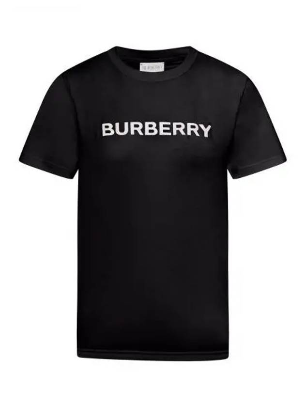 Logo Print Crew Neck Cotton Short Sleeve T-Shirt Black - BURBERRY - BALAAN 2