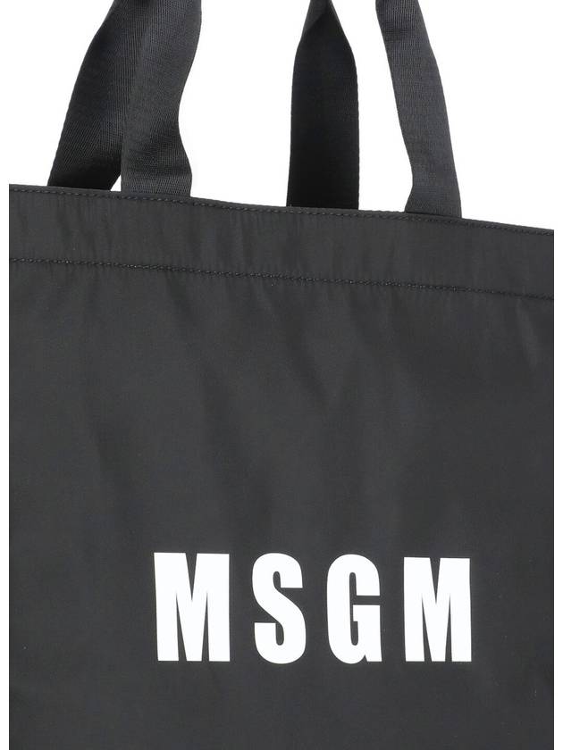 Logo Print Tote Bag Black - MSGM - BALAAN 5