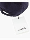 Tyron Embroidered Logo Corduroy Ball Cap Faded Night - ISABEL MARANT - BALAAN 4