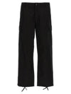 Paris Label Flap Pocket Workwear Cargo Cotton Straight Pants Black - KENZO - BALAAN 1