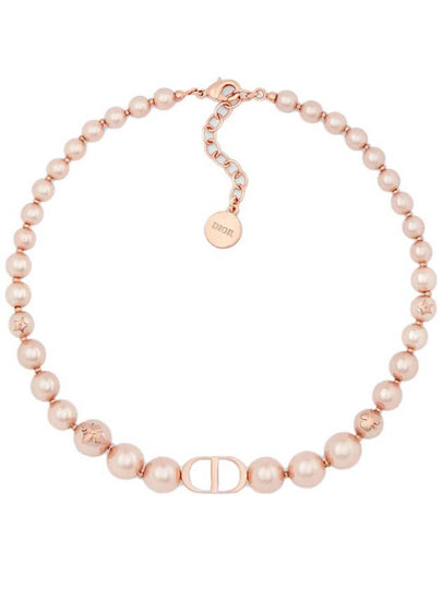 30 Montaigne Resin Pearl Choker Necklace Pink - DIOR - BALAAN 2