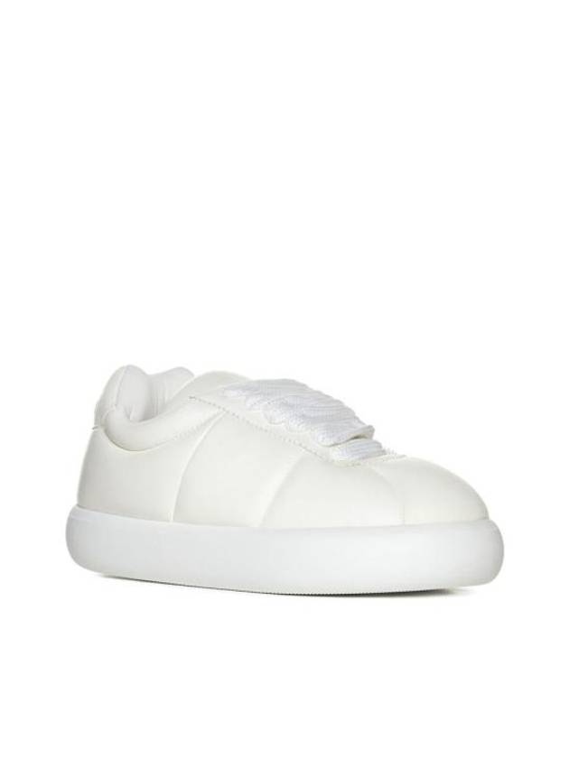 Padded Lace-up Leather Low Top Sneakers White - MARNI - BALAAN 3