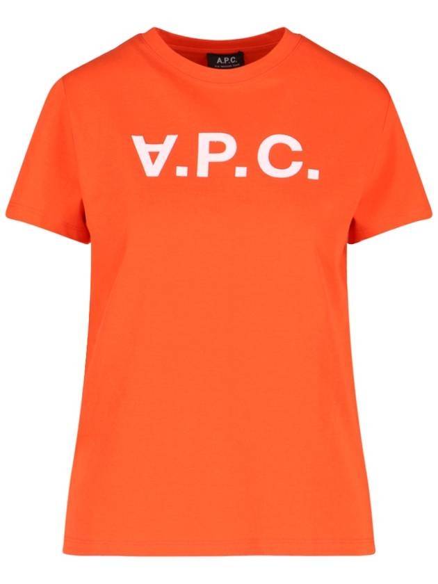 VPC Logo Organic Cotton Short Sleeve T-Shirt Orange - A.P.C. - BALAAN 1