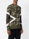 geometric camo pattern knit top khaki - NEIL BARRETT - BALAAN 8