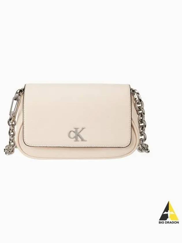 Jin CK ACC Women s CKJ Minimal Monogram Flab Wrap Shoulder Bag 20 Pink Ivory 4K3034G MTR White - CALVIN KLEIN - BALAAN 1