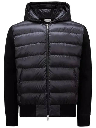 Quilted Wool Cardigan Black - MONCLER - BALAAN 2