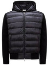 Quilted Wool Cardigan Black - MONCLER - BALAAN 2