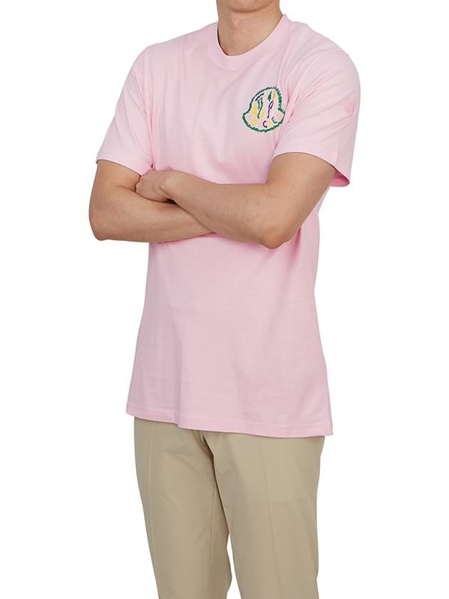 Print Logo Short Sleeve T-Shirt Pink - MONCLER - BALAAN 5