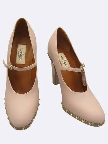 Pink Beige Color Mary Jane Pumps Women s Shoes 36 235MM - VALENTINO - BALAAN 1