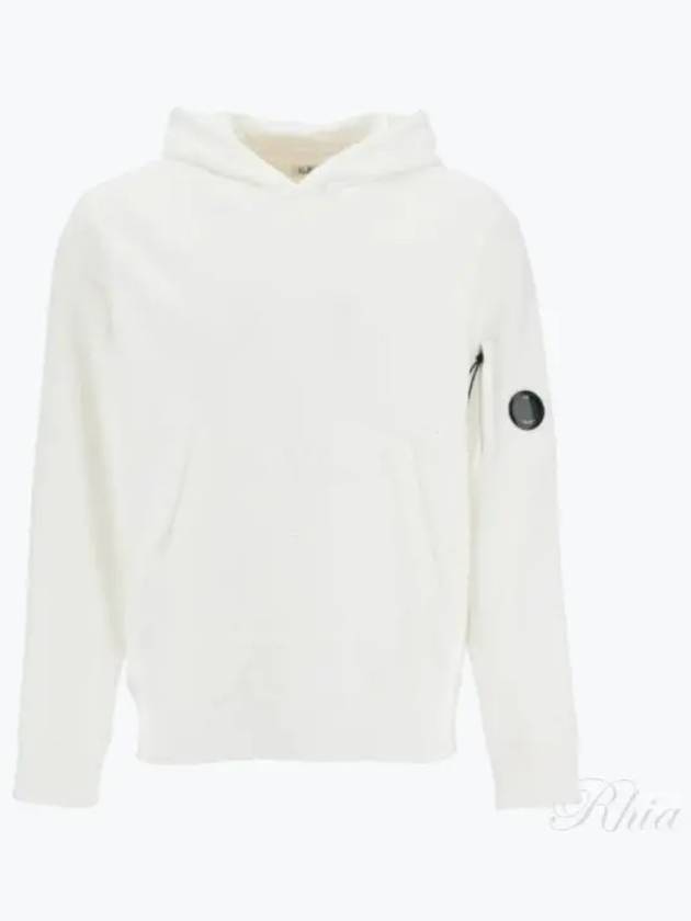 Diagonal Raised Fleece Lens Hoodie White - CP COMPANY - BALAAN 2