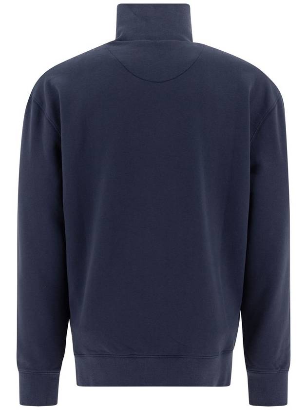 Fox Head Patch Half Zipper Sweatshirt Ink Blue - MAISON KITSUNE - BALAAN 3