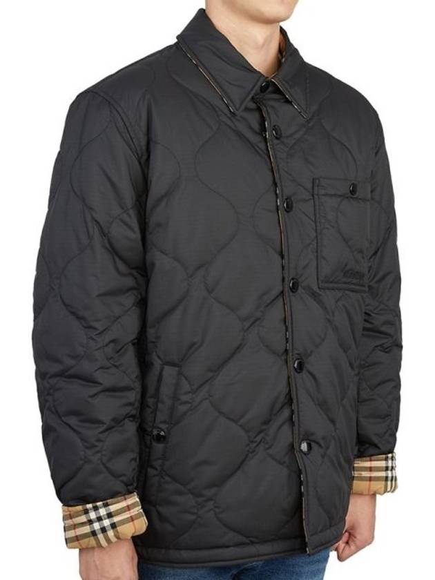 Reversible Vintage Check Thermoregulated Overshirt Jacket Black - BURBERRY - BALAAN 4