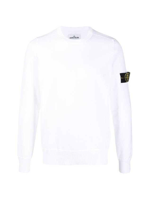 Wappen Patch Cotton Knit Top White - STONE ISLAND - BALAAN.