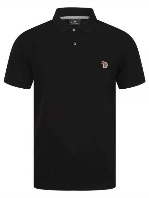 Regular Fit Zebra Logo Short Sleeve Polo Shirt Black - PAUL SMITH - BALAAN 2