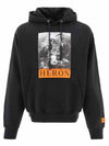 Preston Graphic Print Cotton Hoodie Black - HERON PRESTON - BALAAN 2