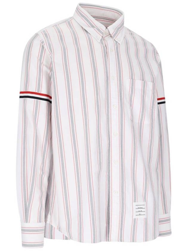 Stripe Oxford Armband Long Sleeve Shirt - THOM BROWNE - BALAAN 3