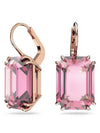 Millenia Octagon Cut Crystal Drop Earrings Pink - SWAROVSKI - BALAAN 3