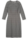 S02284J0 Gray Cotton Check Dress - PESERICO - BALAAN 1