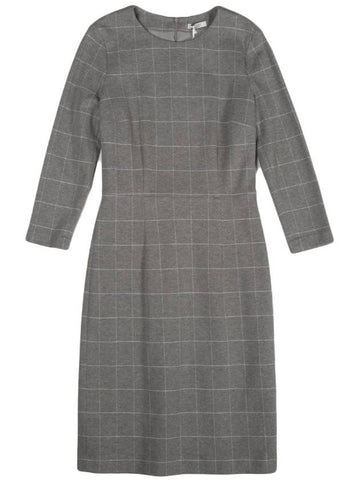 S02284J0 Gray Cotton Check Dress - PESERICO - BALAAN 1