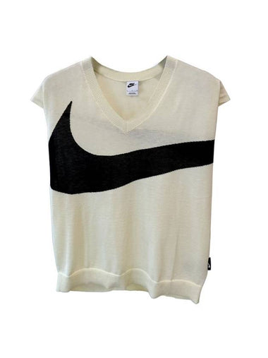 Swoosh Knit Vest Ivory - NIKE - BALAAN 1