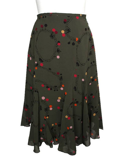 Sonia Olive Green Print Skirt 44 - SONIA RYKIEL - BALAAN 2