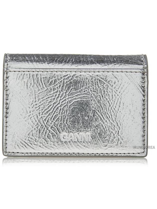 Bou Flap Card Wallet Silver - GANNI - BALAAN 4