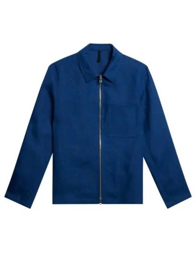 Julius Linen Overshirt Jacket Estate Blue - J.LINDEBERG - BALAAN 1