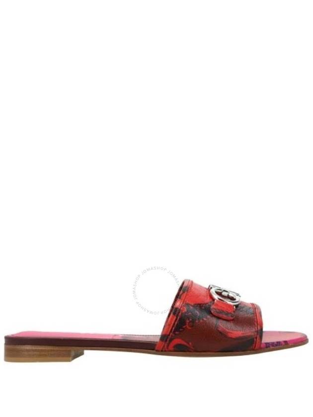 Salvatore Gancini Metal Rosso Leather Slippers Red - SALVATORE FERRAGAMO - BALAAN 2