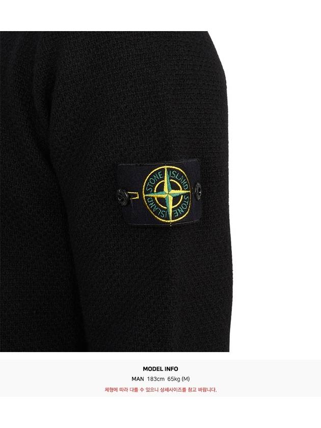 Compass Badge Wool Knit Top Black - STONE ISLAND - BALAAN 7