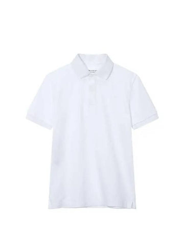 Women s Embroidered Logo Pique Polo Shirt White - MAISON MARGIELA - BALAAN 1