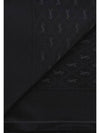 Monogram Wool Jacquard Silk Cotton Muffler Black - SAINT LAURENT - BALAAN 4