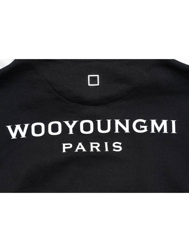 Back Logo Crop Zip-Up Hoodie Black - WOOYOUNGMI - BALAAN 7