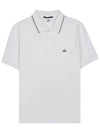 Stretch Piquet Regular Striped Collar Polo Shirt White - CP COMPANY - BALAAN 10