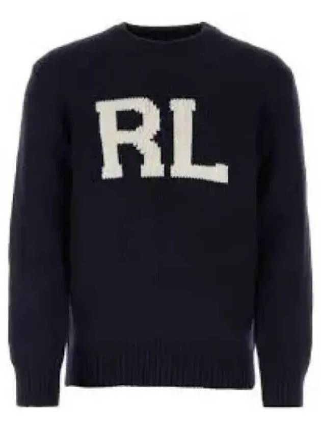 30 points intarsia knit RL wool sweater blue - POLO RALPH LAUREN - BALAAN 2