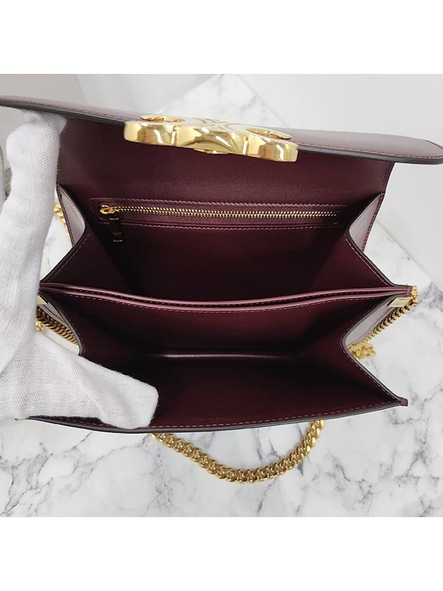 College Triomphe Shiny Calfskin Cross Bag Dark Burgundy - CELINE - BALAAN 9