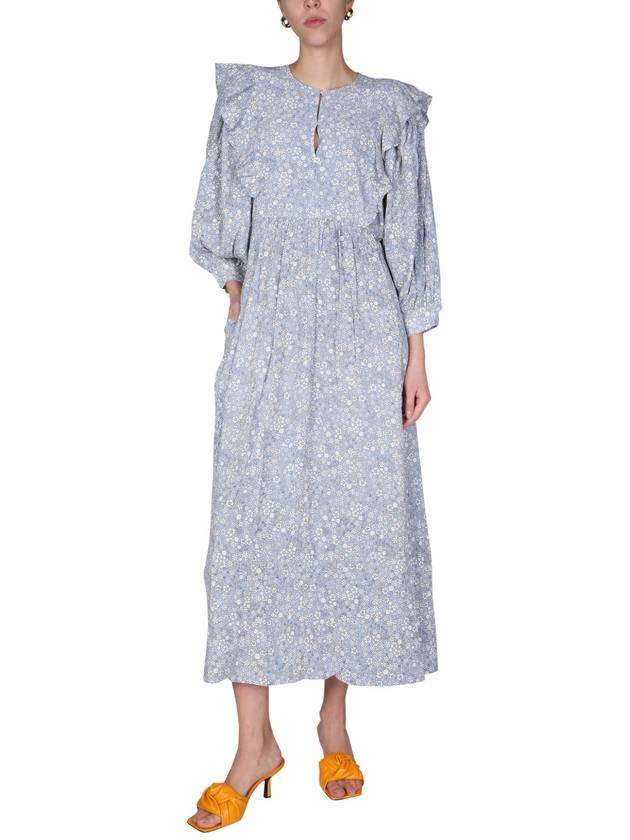 Alona viscose long dress blue - BAUM UND PFERDGARTEN - BALAAN 3