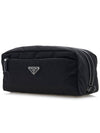 Triangle Logo Cosmetic Pouch Bag Black - PRADA - BALAAN 3