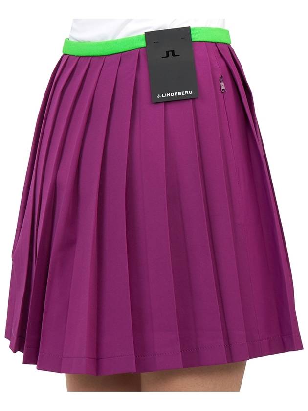 Women's Sierra Golf Pleated Skirt Green Purple - J.LINDEBERG - BALAAN 11