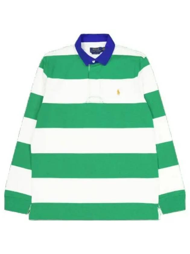 Block Stripe Classic Fit Polo Shirt Green - POLO RALPH LAUREN - BALAAN 2